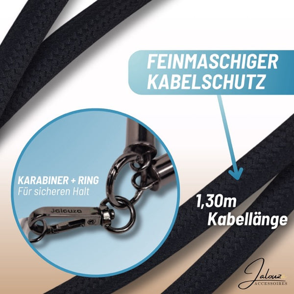 Jalouza PowerCord Black Style Total detail karabiner 